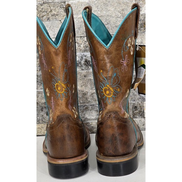 Smoky Mountain Girls Floralie Western Boots Brown Embroidered Square Toe 5.5 - Picture 6 of 15